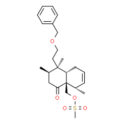 ChemSpider 2D Image | [(1R,2R,4aS,5S,8aS)-1-[2-(Benzyloxy)ethyl]-1,2,5-trimethyl-4-oxo-1,3,4,5,8,8a-hexahydro-4a(2H)-naphthalenyl]methyl methanesulfonate | C24H34O5S