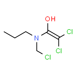 ChemSpider 2D Image | 2,2-Dichloro-1-[(chloromethyl)(propyl)amino]ethenol | C6H10Cl3NO