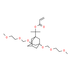 ChemSpider 2D Image | 2-{(3R,5S)-3,5-Bis[(2-methoxyethoxy)methoxy]adamantan-1-yl}-2-propanyl acrylate | C24H40O8