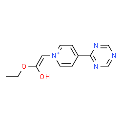 ChemSpider 2D Image | 1-[(E)-2-Ethoxy-2-hydroxyvinyl]-4-(1,3,5-triazin-2-yl)pyridinium | C12H13N4O2
