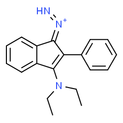 ChemSpider 2D Image | [3-(Diethylamino)-2-phenyl-1H-inden-1-ylidene]diazenium | C19H20N3