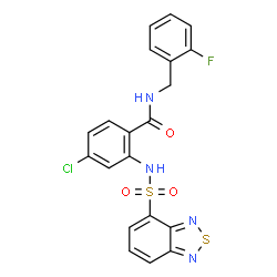ChemSpider 2D Image | 2-[(2,1,3-Benzothiadiazol-4-ylsulfonyl)amino]-4-chloro-N-(2-fluorobenzyl)benzamide | C20H14ClFN4O3S2