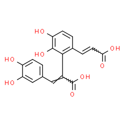 ChemSpider 2D Image | (2E)-2-{6-[(E)-2-Carboxyvinyl]-2,3-dihydroxyphenyl}-3-(3,4-dihydroxyphenyl)acrylic acid | C18H14O8