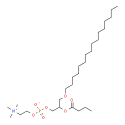 ChemSpider 2D Image | 2-(Butyryloxy)-3-(hexadecyloxy)propyl 2-(trimethylammonio)ethyl phosphate | C28H58NO7P