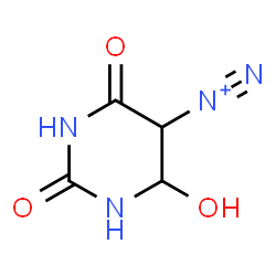 ChemSpider 2D Image | 4-Hydroxy-2,6-dioxohexahydro-5-pyrimidinediazonium | C4H5N4O3