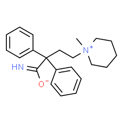 ChemSpider 2D Image | 4-(1-Methyl-1-piperidiniumyl)-2,2-diphenylbutanimidate | C22H28N2O