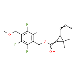 ChemSpider 2D Image | (E)-{2,2-Dimethyl-3-[(1Z)-1-propen-1-yl]cyclopropylidene}{[2,3,5,6-tetrafluoro-4-(methoxymethyl)benzyl]oxy}methanol | C18H20F4O3