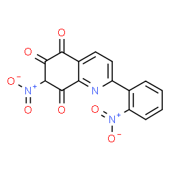 ChemSpider 2D Image | 7-Nitro-2-(2-nitrophenyl)-5,6,8(7H)-quinolinetrione | C15H7N3O7