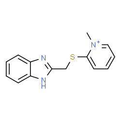 ChemSpider 2D Image | 2-[(1H-Benzimidazol-2-ylmethyl)sulfanyl]-1-methylpyridinium | C14H14N3S