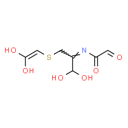 ChemSpider 2D Image | N-{(2E)-3-[(2,2-Dihydroxyvinyl)sulfanyl]-1,1-dihydroxy-2-propanylidene}-2-oxoacetamide | C7H9NO6S