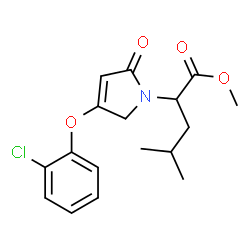 ChemSpider 2D Image | Methyl 2-[4-(2-chlorophenoxy)-2-oxo-2,5-dihydro-1H-pyrrol-1-yl]-4-methylpentanoate | C17H20ClNO4