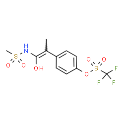ChemSpider 2D Image | 4-{(1Z)-1-Hydroxy-1-[(methylsulfonyl)amino]-1-propen-2-yl}phenyl trifluoromethanesulfonate | C11H12F3NO6S2