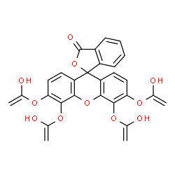 ChemSpider 2D Image | 3',4',5',6'-Tetrakis[(1-hydroxyvinyl)oxy]-3H-spiro[2-benzofuran-1,9'-xanthen]-3-one | C28H20O11