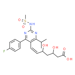 ChemSpider 2D Image | (6Z)-7-{4-(4-Fluorophenyl)-6-isopropyl-2-[(methylsulfonyl)amino]-5-pyrimidinyl}-3,5-dihydroxy-6-heptenoic acid | C21H26FN3O6S