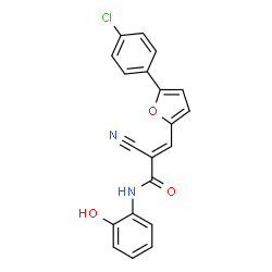 ChemSpider 2D Image | (2E)-3-[5-(4-Chlorophenyl)-2-furyl]-2-cyano-N-(2-hydroxyphenyl)acrylamide | C20H13ClN2O3