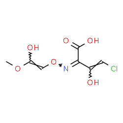 ChemSpider 2D Image | (2Z,3Z)-4-Chloro-3-hydroxy-2-({[(E)-2-hydroxy-2-methoxyvinyl]oxy}imino)-3-butenoic acid | C7H8ClNO6