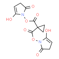 ChemSpider 2D Image | 1,1'-[1,1-Cyclopropanediylbis(carbonyloxy)]bis(5-hydroxy-1,3-dihydro-2H-pyrrol-2-one) | C13H12N2O8