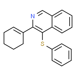 ChemSpider 2D Image | 3-(1-Cyclohexen-1-yl)-4-(phenylsulfanyl)isoquinoline | C21H19NS