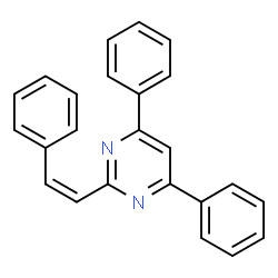 ChemSpider 2D Image | 4,6-Diphenyl-2-[(Z)-2-phenylvinyl]pyrimidine | C24H18N2
