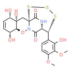 ChemSpider 2D Image | 5-epi-trithiopretrichodermamide A | C20H22N2O9S3