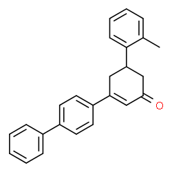 ChemSpider 2D Image | 3-(4-Biphenylyl)-5-(2-methylphenyl)-2-cyclohexen-1-one | C25H22O