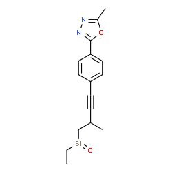 ChemSpider 2D Image | 2-(4-{4-[Ethyl(oxo)silyl]-3-methyl-1-butyn-1-yl}phenyl)-5-methyl-1,3,4-oxadiazole | C16H18N2O2Si