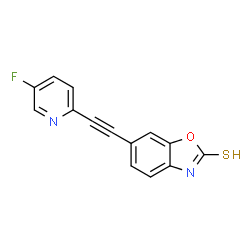 ChemSpider 2D Image | 6-[(5-Fluoro-2-pyridinyl)ethynyl]-1,3-benzoxazole-2-thiol | C14H7FN2OS