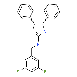 ChemSpider 2D Image | (4R,5S)-N-(3,5-Difluorobenzyl)-4,5-diphenyl-4,5-dihydro-1H-imidazol-2-amine | C22H19F2N3