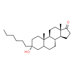ChemSpider 2D Image | (3alpha)-3-Hexyl-3-hydroxyandrostan-17-one | C25H42O2
