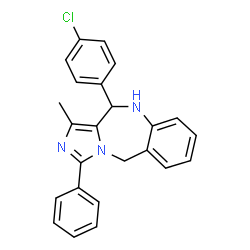 ChemSpider 2D Image | 11-(4-Chlorophenyl)-1-methyl-3-phenyl-10,11-dihydro-5H-imidazo[5,1-c][1,4]benzodiazepine | C24H20ClN3