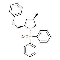 ChemSpider 2D Image | (2R,4R)-1-(Diphenylphosphoryl)-4-methyl-2-(phenoxymethyl)pyrrolidine | C24H26NO2P