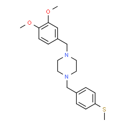 ChemSpider 2D Image | 1-(3,4-Dimethoxybenzyl)-4-[4-(methylsulfanyl)benzyl]piperazine | C21H28N2O2S