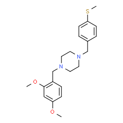 ChemSpider 2D Image | 1-(2,4-Dimethoxybenzyl)-4-[4-(methylsulfanyl)benzyl]piperazine | C21H28N2O2S