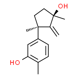 ChemSpider 2D Image | 5-[(1R,3R)-3-Hydroxy-1,3-dimethyl-2-methylenecyclopentyl]-2-methylphenol | C15H20O2