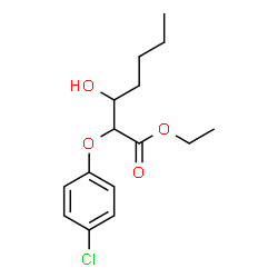 ChemSpider 2D Image | Ethyl 2-(4-chlorophenoxy)-3-hydroxyheptanoate | C15H21ClO4