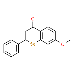 ChemSpider 2D Image | 7-Methoxy-2-phenyl-2,3-dihydro-4H-selenochromen-4-one | C16H14O2Se