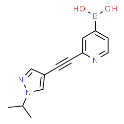 ChemSpider 2D Image | {2-[(1-Isopropyl-1H-pyrazol-4-yl)ethynyl]-4-pyridinyl}boronic acid | C13H14BN3O2