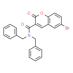 ChemSpider 2D Image | N,N-Dibenzyl-6-bromo-2-oxo-2H-chromene-3-carboxamide | C24H18BrNO3