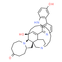 ChemSpider 2D Image | (2R,4S,12R,13S,16Z)-13-Hydroxy-25-(6-hydroxy-9H-beta-carbolin-1-yl)-11,22-diazapentacyclo[11.11.2.1~2,22~.0~2,12~.0~4,11~]heptacosa-16,25-dien-7-one | C36H44N4O3