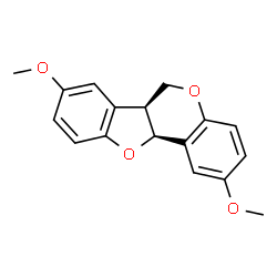 ChemSpider 2D Image | (6aS,11aS)-2,8-Dimethoxy-6a,11a-dihydro-6H-[1]benzofuro[3,2-c]chromene | C17H16O4