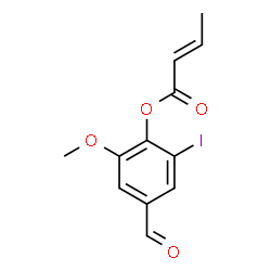ChemSpider 2D Image | 4-Formyl-2-iodo-6-methoxyphenyl (2E)-2-butenoate | C12H11IO4