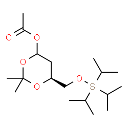 ChemSpider 2D Image | (6S)-2,2-Dimethyl-6-{[(triisopropylsilyl)oxy]methyl}-1,3-dioxan-4-yl acetate | C18H36O5Si