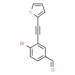 ChemSpider 2D Image | 4-Bromo-3-(2-thienylethynyl)benzaldehyde | C13H7BrOS