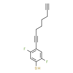 ChemSpider 2D Image | 2,5-Difluoro-4-(1,7-octadiyn-1-yl)benzenethiol | C14H12F2S