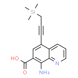ChemSpider 2D Image | 8-Amino-5-[3-(trimethylsilyl)-1-propyn-1-yl]-7-quinolinecarboxylic acid | C16H18N2O2Si