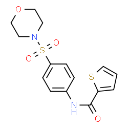 ChemSpider 2D Image | N-[4-(morpholinosulfonyl)phenyl]-2-thiophenecarboxamide | C15H16N2O4S2