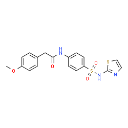 ChemSpider 2D Image | 2-(4-Methoxyphenyl)-N-[4-(1,3-thiazol-2-ylsulfamoyl)phenyl]acetamide | C18H17N3O4S2