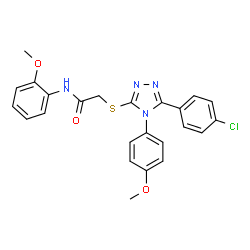 ChemSpider 2D Image | 2-{[5-(4-Chlorophenyl)-4-(4-methoxyphenyl)-4H-1,2,4-triazol-3-yl]sulfanyl}-N-(2-methoxyphenyl)acetamide | C24H21ClN4O3S