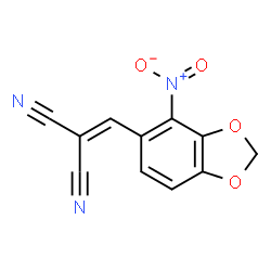 ChemSpider 2D Image | [(4-Nitro-1,3-benzodioxol-5-yl)methylene]malononitrile | C11H5N3O4