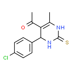 ChemSpider 2D Image | 1-[4-(4-Chlorophenyl)-6-methyl-2-thioxo-1,2,3,4-tetrahydro-5-pyrimidinyl]ethanone | C13H13ClN2OS